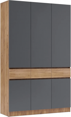 Прихожая Роджина Шкаф 3-х ств (Дуб крафт/Графит) (Дуб крафт/ Графит)