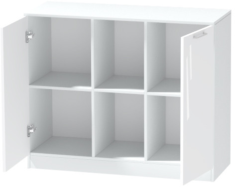 Комод №4 "Иннэс-7", Белый/Белый глянец