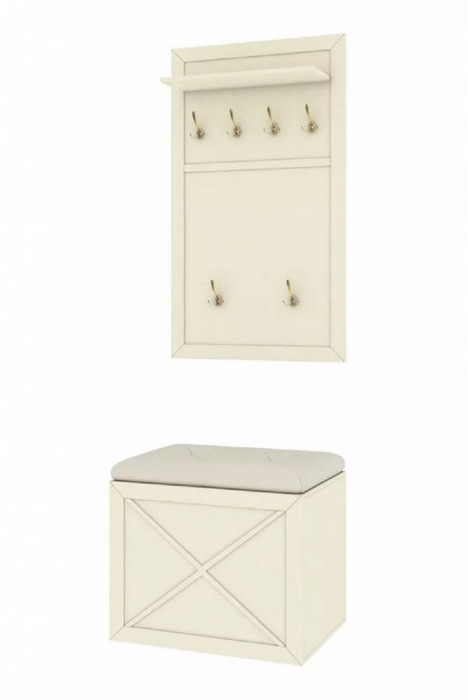 Бэль Вешалка и тумба комплект Слоновая кость