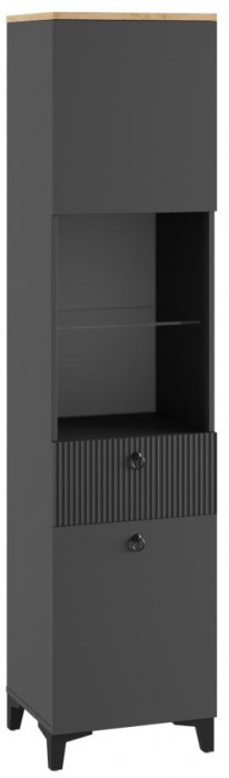 Шкаф со стеклом Ника 400, Эйхория, Графит
