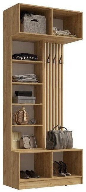 Прихожая, Крафт Золотой/Белый глянец, кромка Сонома