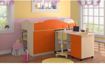 Кровать-чердак Дюймовочка-5.3, Оранжевый