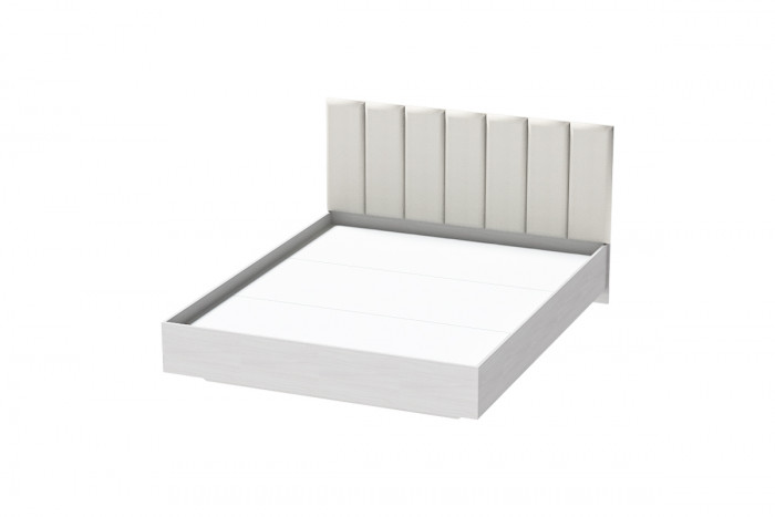 Кровать 1,4 арт.031-М1 (Полосы) - Ясень Анкор Светлый/Sontex Milk (ЛН)