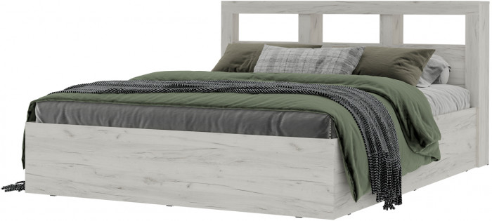 Гранд кровать 1,6 (1.672х0,950х2,210) дуб крафт белый