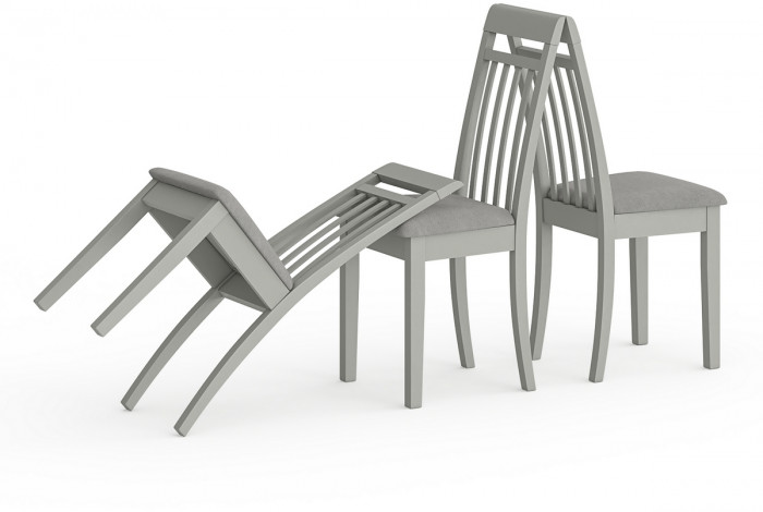 Три стула Мебель--24 Гольф-11 разборных, серый