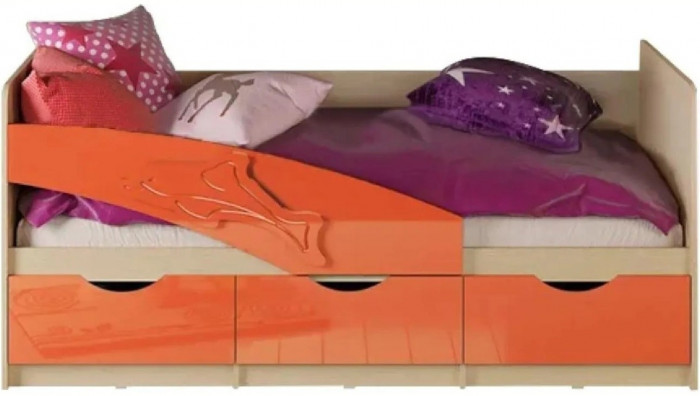 Детская кровать Дельфин 80х180 (Шарли бриз, Крафт белый)