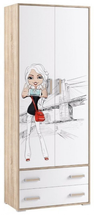 Бланка Шкаф двухстворчатый с фотопечатью