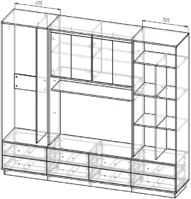 Милос 11-02 Шкаф-купе / Белый /  Белый снег