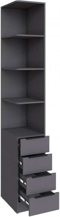 Угловое завершение Мадрид (0,35) с 4 ящ. левое, Графит серый