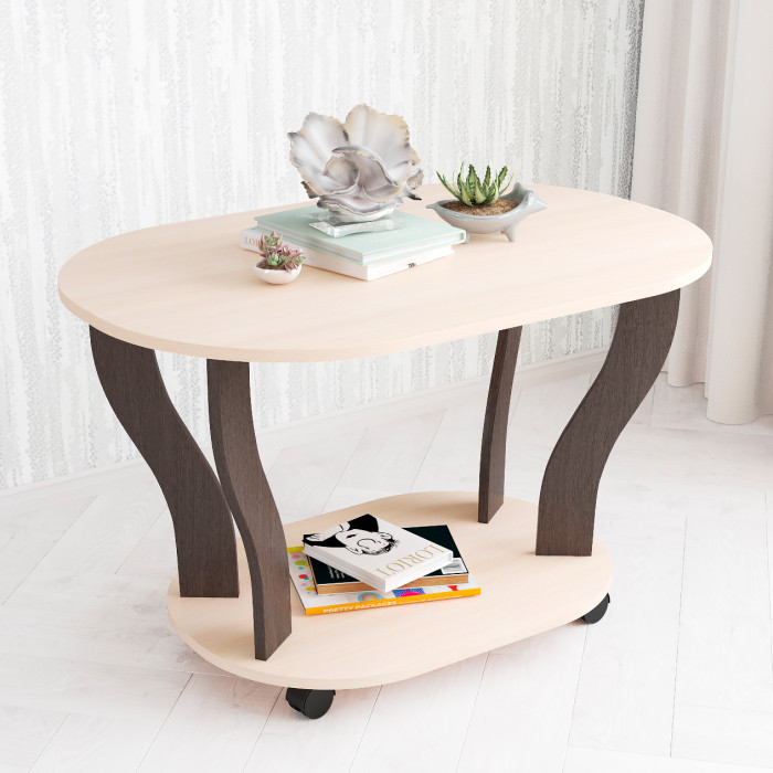 Стол Журнальный Консул-3 (900*560*600) дуб молочный/венге