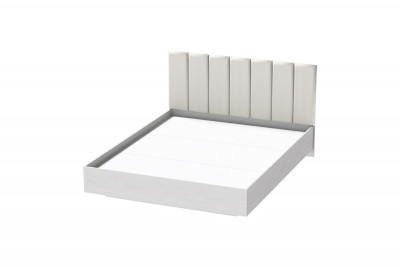 Кровать 1,6 арт.031-М1 (Полосы) - Ясень Анкор Светлый/Sontex Milk (ЛН)