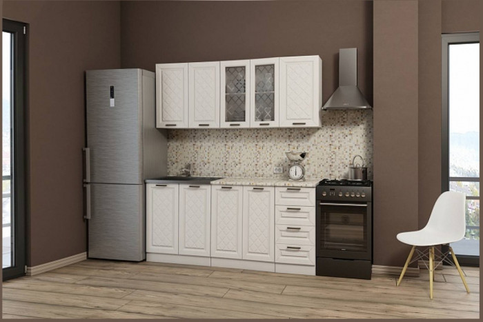 Кухня МДФ Агава 1600, Лиственница светлая