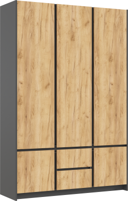 Остин Шкаф 3-х ств (1500) Дуб крафт, Графит