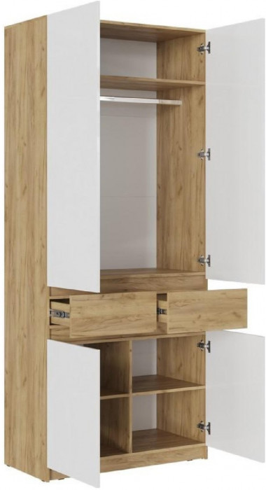 Модульная прихожая, композиция 3 (Графит, Дуб Крафт Золотой)