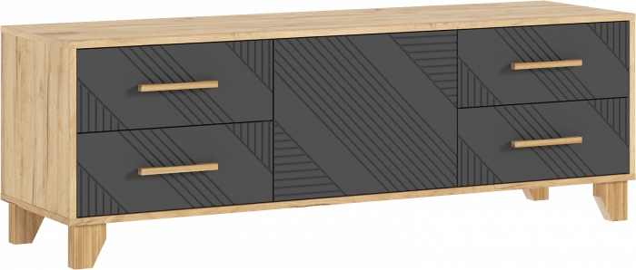 Ирис Тумба ТВ 1500, Браш Графит/Дуб Крафт