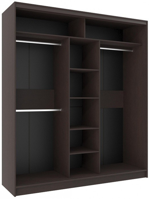 Шкаф-купе трехдверный с зеркалом 2000 Домашний Венге