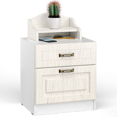 Ливерпуль Тумба 08.146 + Полка 10.117, цвет ясень ваниль/белый, ШхГхВ 50х41,3х73,3 см.