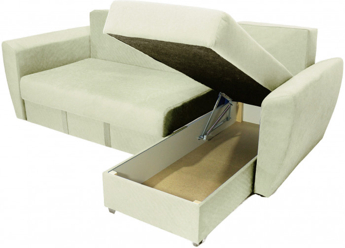 Диван-кровать угловой Амстердам Люкс, 160х200, еврокнижка, велюр, бежевый
