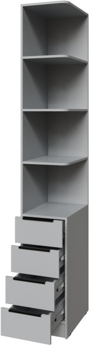 Угловое завершение Мадрид (0,35) с 4 ящ. правое, Камень серый