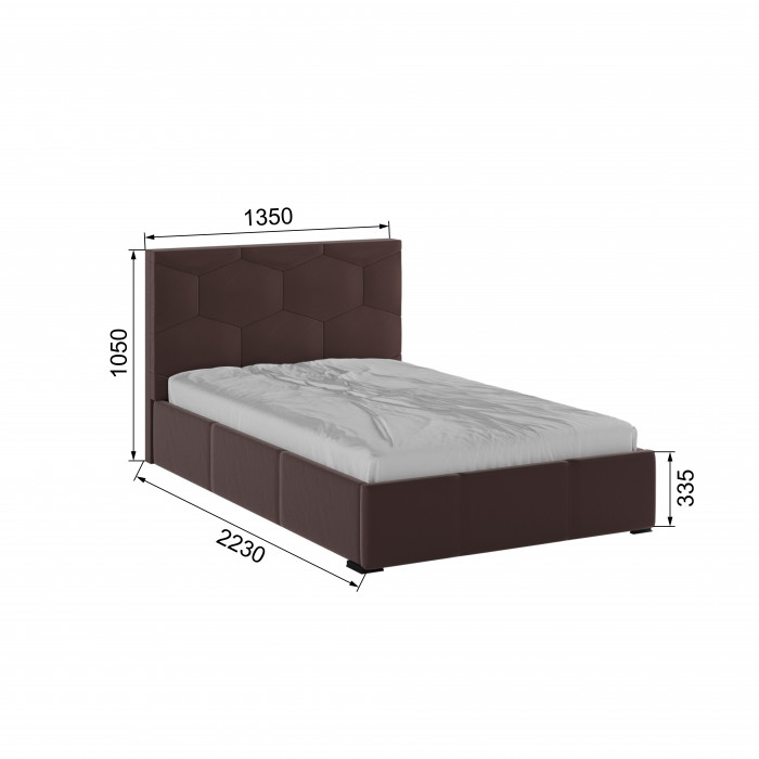 Манука Кровать интерьерная 120 коричневый, ортопед