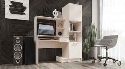 Компьютерный стол №3 + Пенал (Сандал светлый)