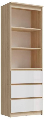 Челси Стеллаж (Белый глянец, Дуб Сонома)
