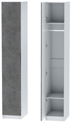 Шкаф-пенал №1 "Иннэс-7" - Белый/Бетон графит