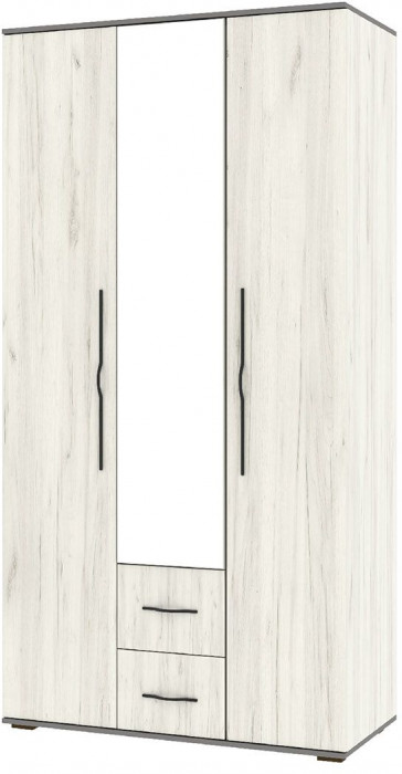 Бастион Шкаф трехдверный Дуб Крафт белый / Серый шифер