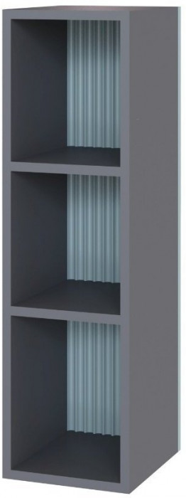 Сириния Шкаф навесной открытый серый графит/МДФ бриз