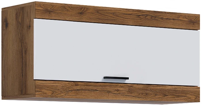 Прага Шкаф навесной, делано/Белый глянец