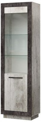 Шкаф-витрина (правое исп.) "Эстель" - Сосна шале/Бетон спаркс