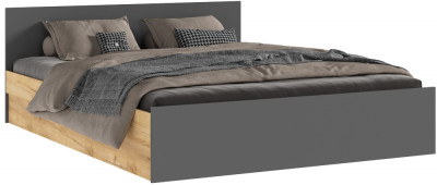 Бася Кровать 160 (Дуб крафт/ Графит)