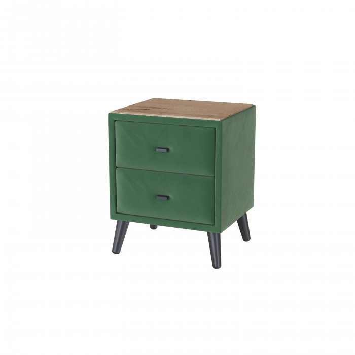 Тумба прикроватная интерьерная Пай изумруд/мдф дуб канадский