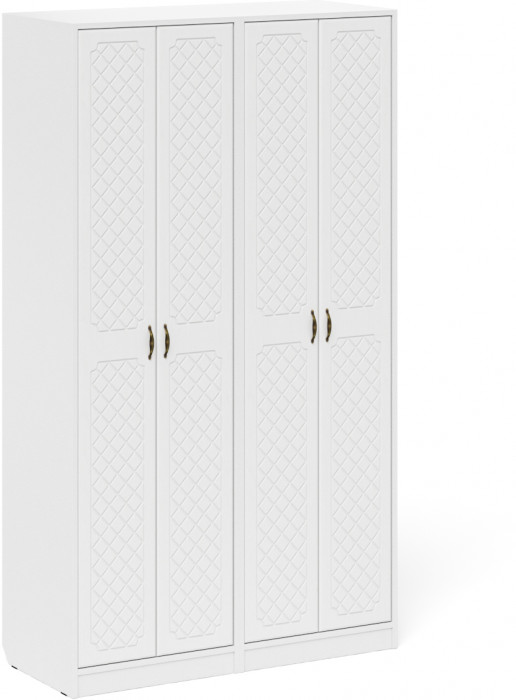 Прихожая П-6 Шкаф + Шкаф, цвет белая шагрень/фасады МДФ белое дерево фрезеровка ромб, ШхГхВ 120х50х210 см.