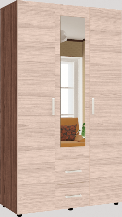 Шкаф ЭВА трехстворчатый ШК-019 (Венге/дуб молочный)