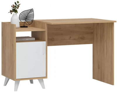 ИРИС СТ-02 Стол компьютерный (1200х750х600) дуб крафт золото/белый