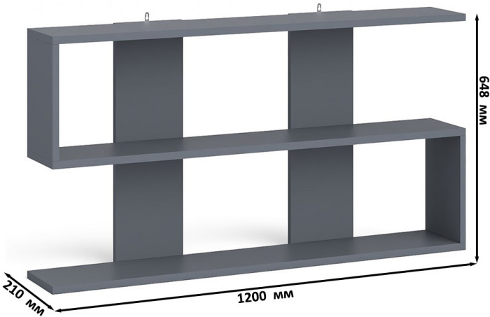 Мори Стол письменный МСП1200.1 + Комод МК700.5 + Полка 1200, цвет графит, ШхГхВ 190,8х50х209,6 см., универсальная сборка
