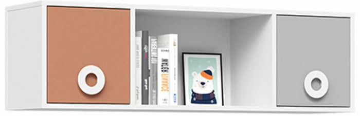 ТУРБО ПЛ 01 Полка  (1202х352х318) корпус белый/шарлиз кашемир/терракота