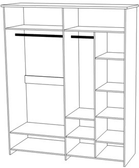 Модульная спальня "Скандинавия" - Антрацит/Дуб наварра