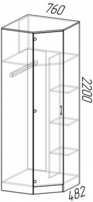 Шкаф угловой ЛДСП Эра, Ясень шимо темный/светлый
