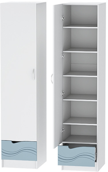 Детский Пенал Бриз МДФ, Белый/Антарктида (Волна)