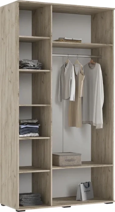 Норд Шкаф 3-х створчатый 1200 с антресолью, Крафт серый/Кашемир