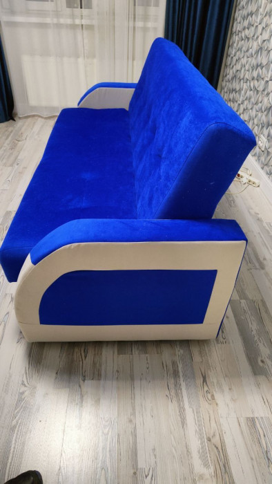 Диван-книжка Феникс, 120х190, велюр синий