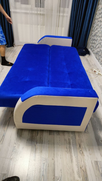 Диван-книжка Феникс, 120х190, велюр синий