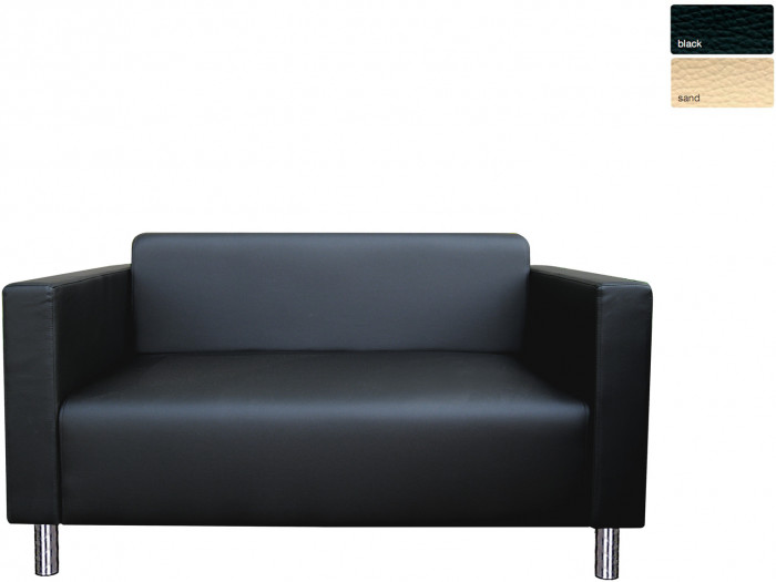 Диван офисный Блюз 2-х местный, экокожа коричневая