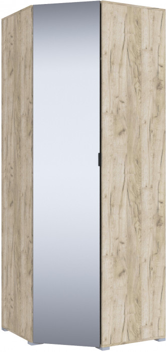 Шкаф угловой с зеркалом "Теана" - Крафт серый