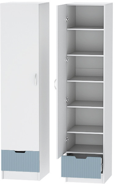 Детский Пенал Бриз МДФ, Белый/Антарктида (Полосы)