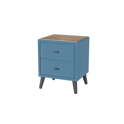 Тумба прикроватная интерьерная Пай светло-голубой/мдф дуб канадский