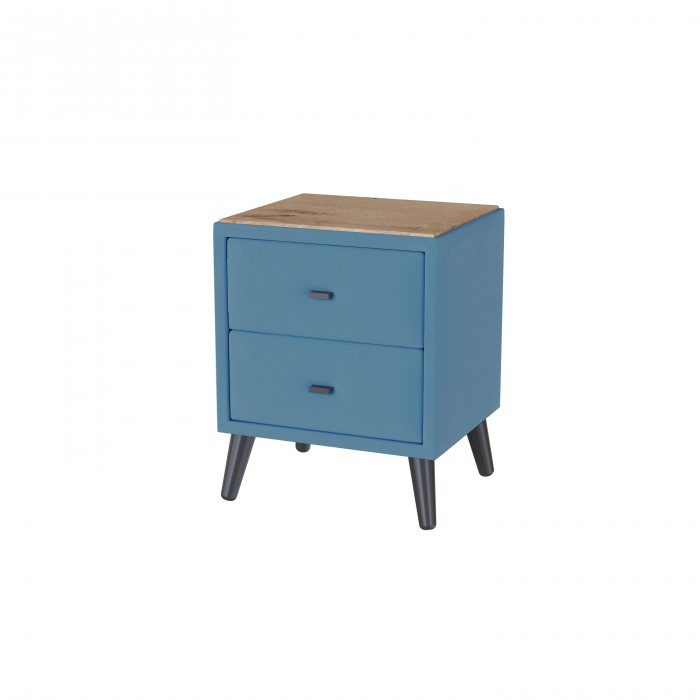 Тумба прикроватная интерьерная Пай светло-голубой/мдф дуб канадский