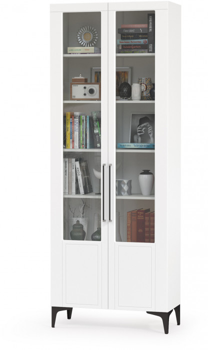 Валенсия Гостиная № 104, цвет ЛДСП белый шагрень/МДФ белый шагрень, ШхГхВ 327,3х38,4х225,2 см., ниша для ТВ 133х38х100 см., универсальная сборка